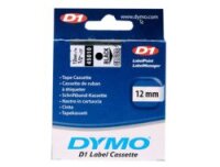 DYMO D1 - Standardetiketten - Schwarz auf Transparent - 12mm x 7m