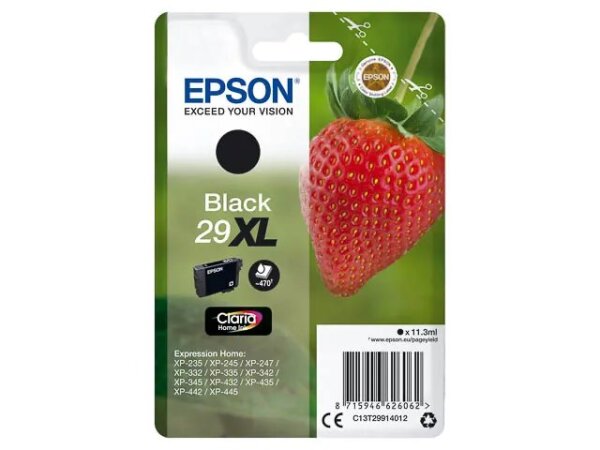 Epson Strawberry Singlepack Black 29XL Claria Home Ink