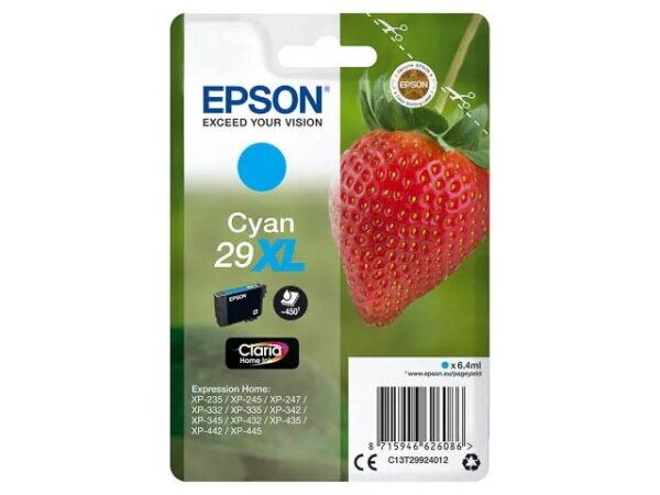 Epson Strawberry Singlepack Cyan 29XL Claria Home Ink