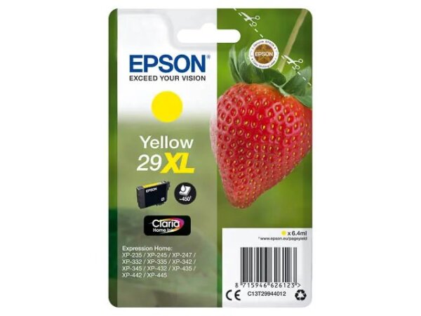 Epson Strawberry Singlepack Yellow 29XL Claria Home Ink