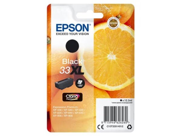 C13T33514012 EPSON XP Tinte black HC 530