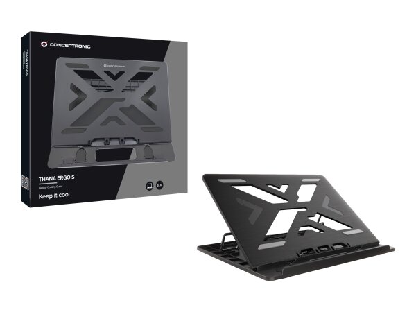 Conceptronic ERGO Laptop Cooling Stand Laptop-Ständer Schwarz 39,6 cm (15.6")