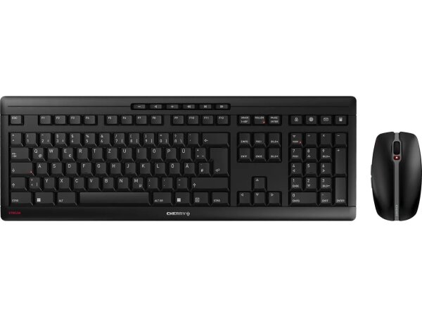 CHERRY Stream Desktop Recharge Tastatur Maus enthalten Universal RF Wireless QWERTZ Deutsch Schwarz