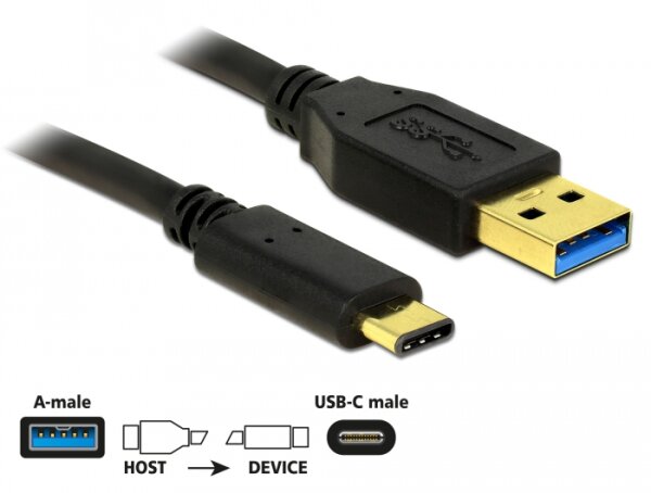 Delock Kabel USB 3.1 Gen 2 USB A Stecker > USB Type-C™ 1 m schwarz