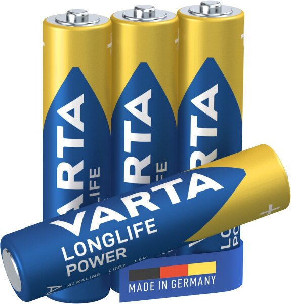 VARTA Batterie Micro AAA LR03 Alkaline Longlife Power (4er Pack)