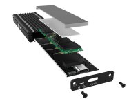 ICY BOX IB-1824ML-C31, Type-C® USB 3.2 Gen 2 zu PCIe NVMe M.2 2230/2242/2260/2280 SSD Gehäuse, Beleuchtung mit Farbwechsel